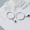Round earrings with water drops - 925 sterling silverEarrings
