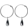Round earrings with water drops - 925 sterling silverEarrings