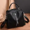Leather backpack - shoulder bag - with multi straps