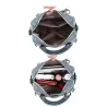 Leather shoulder bag - with multi zippers / hand strap