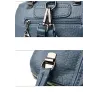 Leather shoulder bag - with multi zippers / hand strap