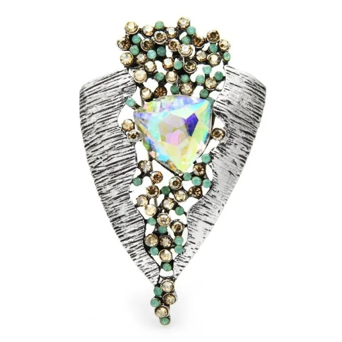 Little gem crystal geometric brooche - for everyday use