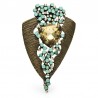 Vintage geometric brooch - with crystals