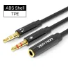 Headphone splitter - audio AUX cable - 3.5mm jack - female to 2 maleSplitters