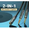 Headphone splitter - audio AUX cable - 3.5mm jack - female to 2 maleSplitters