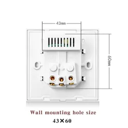 EU plug - power socket with dual USB charging ports - glass panelLighting fittings