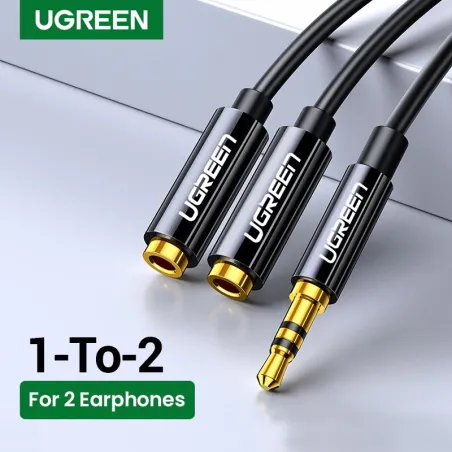 Headphone splitter - AUX cable - 3.5mm jack - 1 male to 2 female - ABS / aluminumSplitters