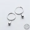 Round earrings with water drops - 925 sterling silverEarrings