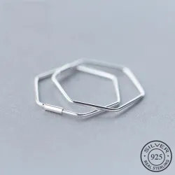 Boucles d'oreilles pentagone - hyperbole géométrique - argent sterling 925
