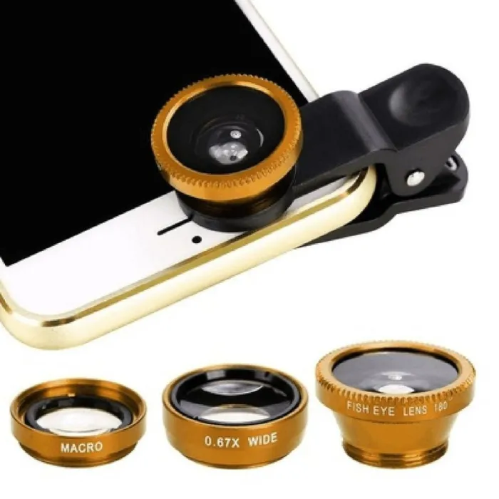 3 in 1 camera lens kit - fisheye / macro / wide angle - with clip - for SmartphonesLenses & filters