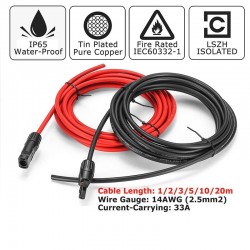 Solar cables - 2.5mm - copper - black and red