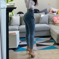 Slim Pencil Nine Points jeans for women - korean look