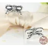 WOSTU - sterling silver sparkling bow stud earrings - gift -