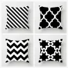 Grid printed cushion cover - Black and White - geometric style - ideal for bed - sofa - car