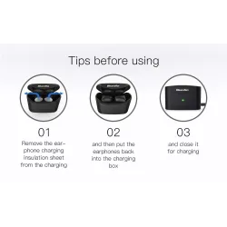 Bluetooth earphones - TWS 5.0 - wireless - waterproof - with charging box