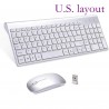 2.4G wireless keyboard and mouse - compact - convenient - ultra thin - universal - silver white