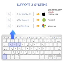 Hebrew wireless keyboard - Bluetooth - iOS / Android / Windows