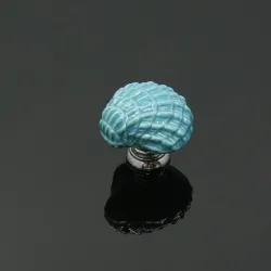 Seashell shaped knob - ceramic - cupboard / handles / cabinet