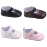 Leather shoes - with flower design - newborns / babies