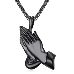 Necklace - praying hands - unisex - giftR - 22 Inch