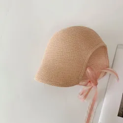 Summer hats for girls - straw - adjustable -  for 2-5Y - 1PC
