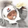 I Love Mama & Papa - bonnet en coton chaud avec pompon - pour nouveau-nés / enfants