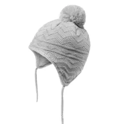 Knitted beanie - with ears protection / pom pom - for girls / boysHats & caps
