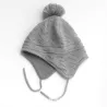 Knitted beanie - with ears protection / pom pom - for girls / boysHats & caps