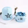 Cotton hat & scarf - set for girls / boys - stars / snowflakes / swansHats & caps