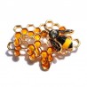 Bee and honeycomb - gold - crystal - broochBrooches