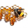 Bee and honeycomb - gold - crystal - broochBrooches