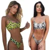 Ensemble bikini sexy - peau de serpent / imprimé léopard