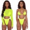 Sexy bikini set - long sleeve top - high / low waist - 3 piecesBeachwear
