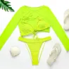 Swimwear for women 2021 - long sleeve  - three piece sets - neon colors