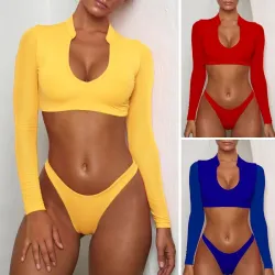 Ensemble bikini sexy - string / haut à manches longues