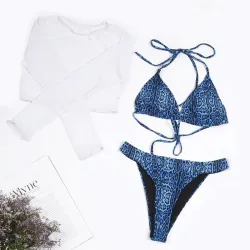 Swimwear for women 2021 - long sleeve  - three piece sets - neon colors