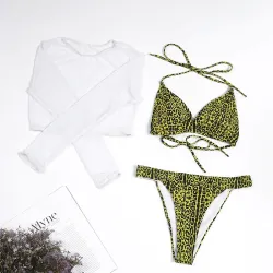 Swimwear for women 2021 - long sleeve  - three piece sets - neon colors