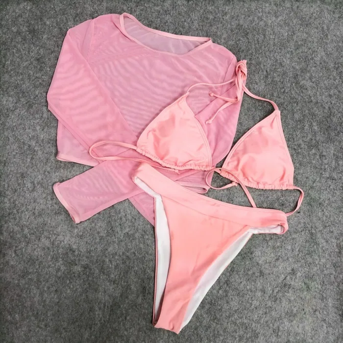 Swimwear for women 2021 - long sleeve  - three piece sets - neon colors