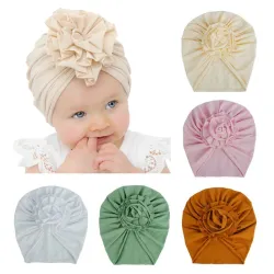 Chapeau fin / turban avec nœud fleur - pour les filles