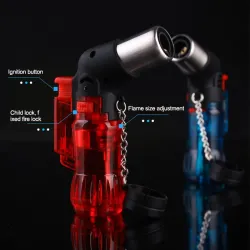 Jet flamme briquet - coupe-vent - rechargeable - allume cigare