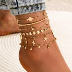 Vintage gold anklet - leg bracelet - butterfly / angel / heartAnklets