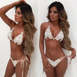 Diamond lace bikini - beachwear / swimming