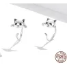 Earrings with small kitty - 925 sterling silverEarrings