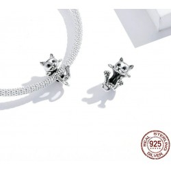 Little kitten - pendant / charm for bracelet - 925 sterling silverBracelets