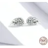WOSTU sterling silver stud earrings - angel wings design for women - gift