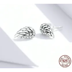 Angel wings with crystals - 925 sterling silver earringsEarrings