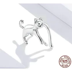 Ear clip with cat - 925 sterling silver earringEarrings
