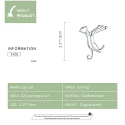 WOSTU clip earrings - sterling silver for women