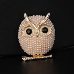 Owl brooch - with pearl decorations
