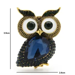 Hibou aux grands yeux - broche cristal